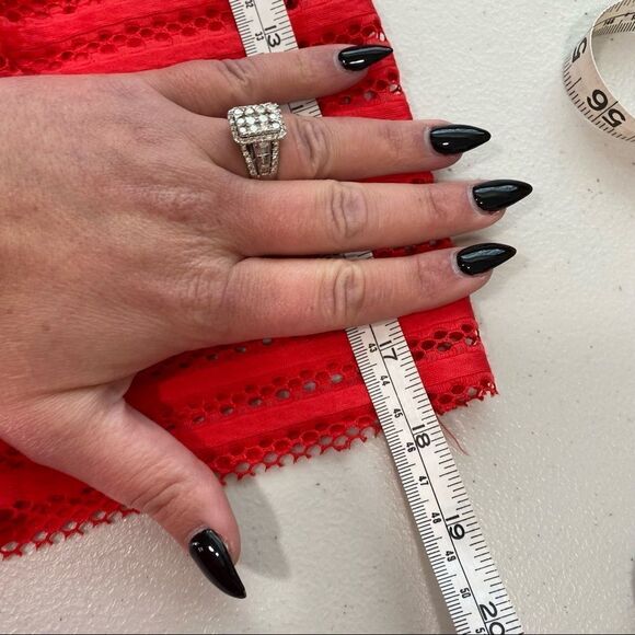 EXPRESS Red Pleated Eyelet A-line Skirt - Picture 6 of 9